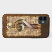 Music-lover's Antiek Treble Clef iPhone 5 Hoesje (Achterkant (horizontaal))