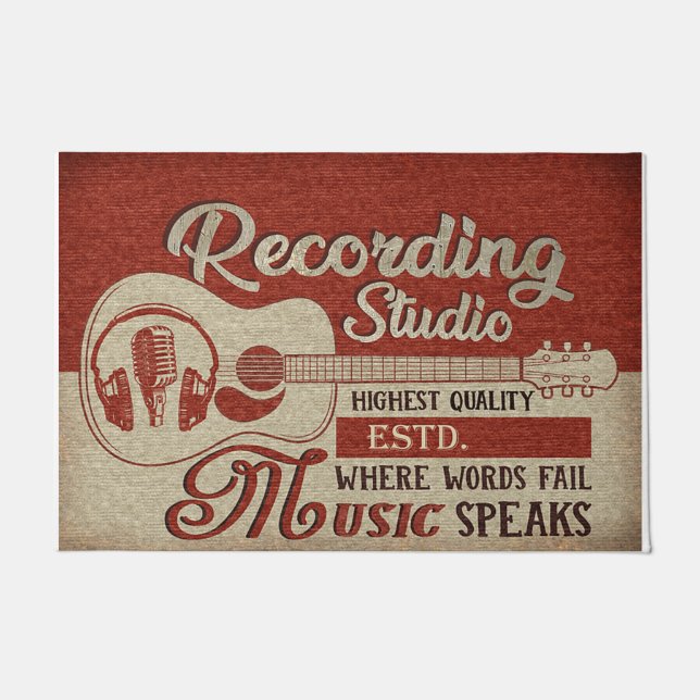 Music Lovers Doormat, Vintage Studio Mat (Voorkant)