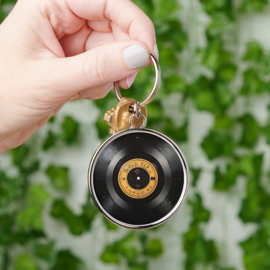 Music Lover's Essential - Retro Vinyl Record Sleutelhanger (Hand)