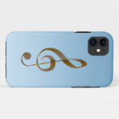 Music-lover's Gold Treble Clef iPhone 5 Hoesje (Achterkant (horizontaal))