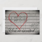 Music Lovers-uitnodiging Kaart (Voorkant)