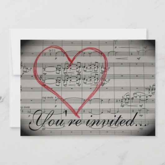 Music Lovers-uitnodiging Kaart (Voorkant)