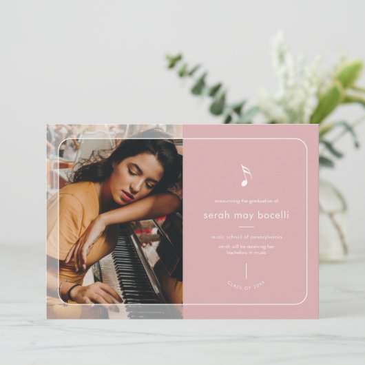 Music Major Afstuderen Uitnodiging (Staand voorkant)