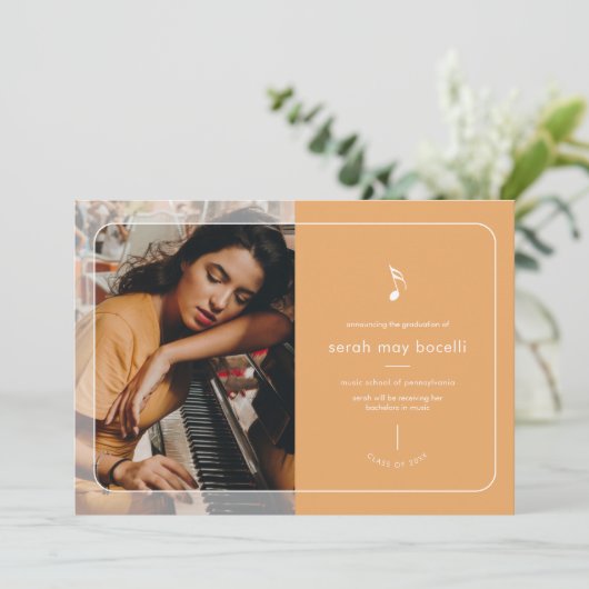 Music Major Afstuderen Uitnodiging (Staand voorkant)