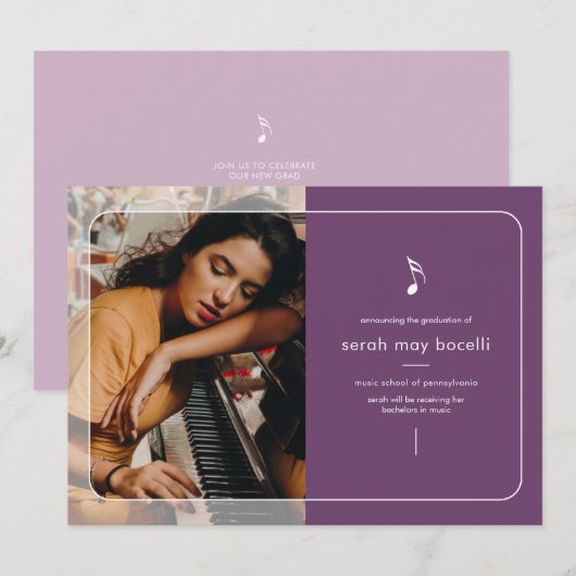 Music Major Afstuderen Uitnodiging (Voorkant / Achterkant)