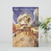 MUSIC MAKING ANGEL kerstgroeten Briefpapier (Staand voorkant)