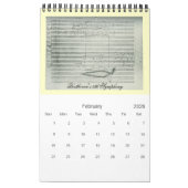Music Manuscript-uittreksels van het lopende jaar Kalender (Feb 2026)