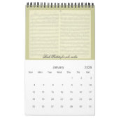 Music Manuscript-uittreksels van het lopende jaar Kalender (Jan 2026)