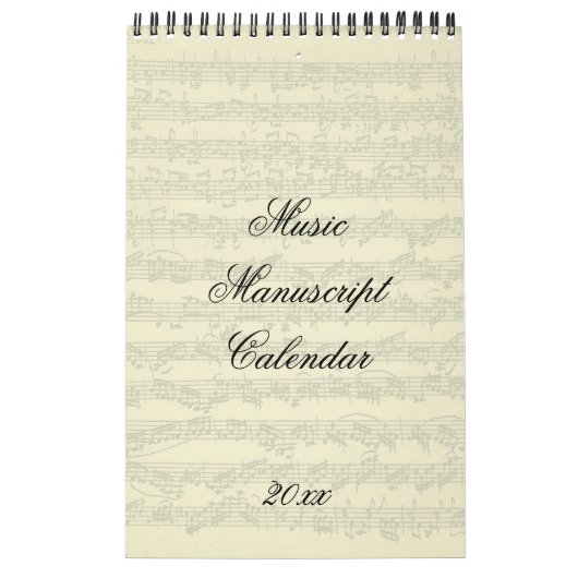 Music Manuscript-uittreksels van het lopende jaar Kalender (Hoes)