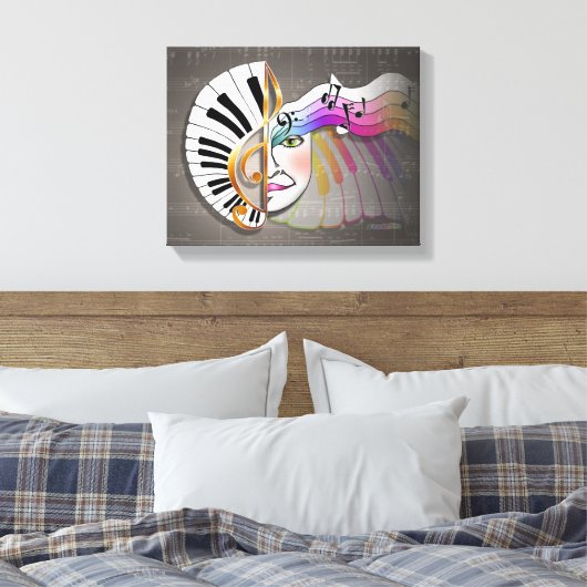 MUSIC MASK Gallery Wrapped Canvas (Insitu (Slaapkamer))