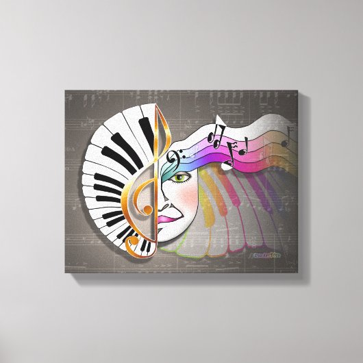 MUSIC MASK Gallery Wrapped Canvas Afdruk (Voorkant)