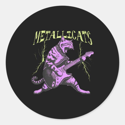 Music - Metallicats  Ronde Sticker (Voorkant)