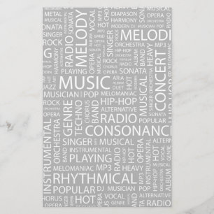 MUSIC-modelwoordwolk Briefpapier