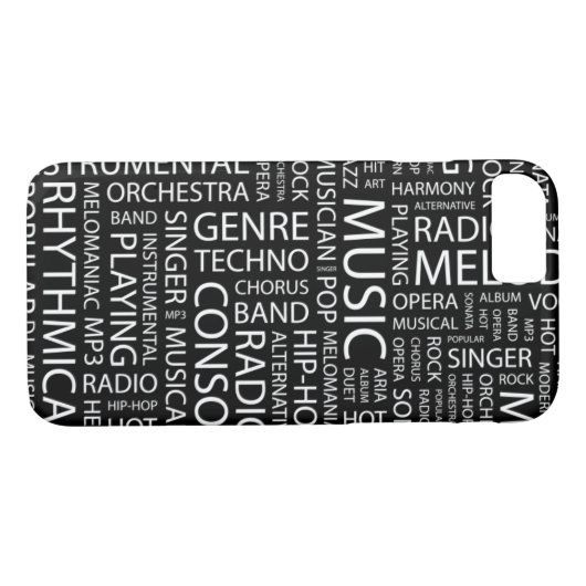 MUSIC-modelwoordwolk Case-Mate iPhone Case (Achterkant (Horizontaal))