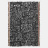 MUSIC-modelwoordwolk Deken (Voorkant Verticaal)