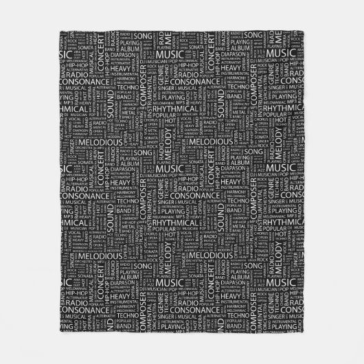 MUSIC-modelwoordwolk Fleece Deken (Voorkant)
