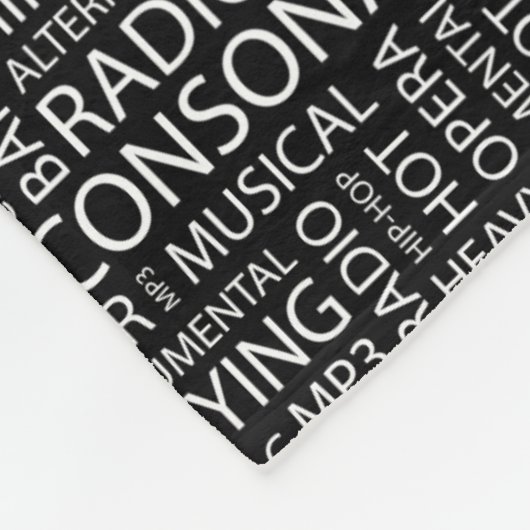 MUSIC-modelwoordwolk Fleece Deken (Hoek)