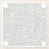 MUSIC-modelwoordwolk Glazen Onderzetter (Achterkant)