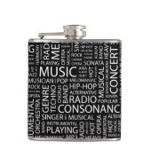 MUSIC-modelwoordwolk Heupfles (Voorkant)