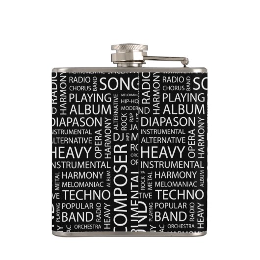 MUSIC-modelwoordwolk Heupfles (Achterkant)