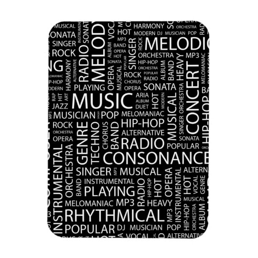 MUSIC-modelwoordwolk Magneet (Verticaal)