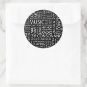 MUSIC-modelwoordwolk Ronde Sticker (Tas)