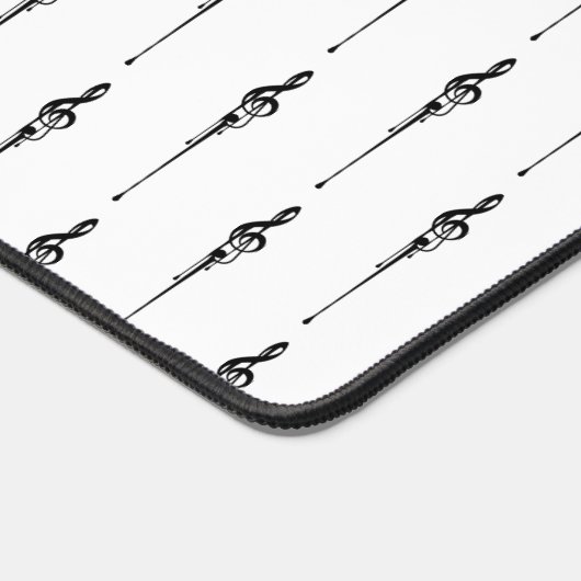 Music Motif Melting Treble Clef Black en White Bureaumat (Hoek)