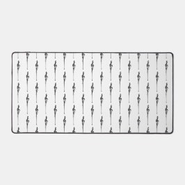 Music Motif Melting Treble Clef Black en White Bureaumat