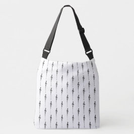 Music Motif Melting Treble Clef Black en White Crossbody Tas