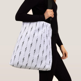 Music Motif Melting Treble Clef Black en White Crossbody Tas
