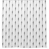 Music Motif Melting Treble Clef Black en White Douchegordijn (Voorkant)