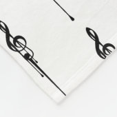 Music Motif Melting Treble Clef Black en White Fleece Deken (Hoek)