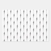 Music Motif Melting Treble Clef Black en White Inpakpapier Vel (Voorkant 3)