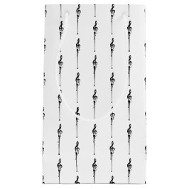 Music Motif Melting Treble Clef Black en White Klein Cadeauzakje