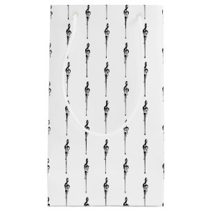 Music Motif Melting Treble Clef Black en White Klein Cadeauzakje