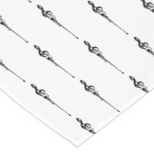 Music Motif Melting Treble Clef Black en White Korte Tafelloper (Hoek)