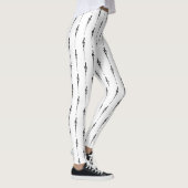 Music Motif Melting Treble Clef Black en White Leggings (Rechts)