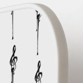 Music Motif Melting Treble Clef Black en White Pickleball Paddle (Links Detail)