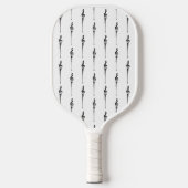 Music Motif Melting Treble Clef Black en White Pickleball Paddle (Voorkant)