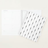 Music Motif Melting Treble Clef Black en White Planner (Display)