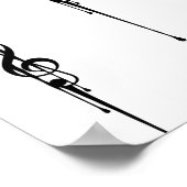 Music Motif Melting Treble Clef Black en White Poster (Hoek)