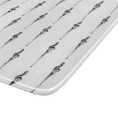Music Motif Melting Treble Clef Black en White Snijplank (Hoek)