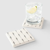 Music Motif Melting Treble Clef Black en White Stenen Onderzetter (Zijkant)