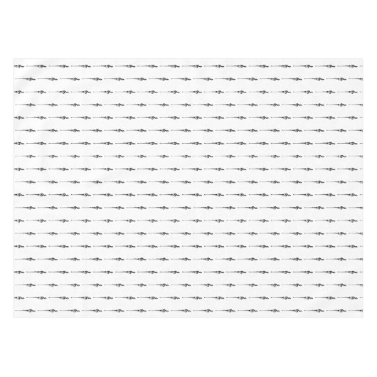 Music Motif Melting Treble Clef Black en White Tafelkleed (Voorkant (Horizontaal))