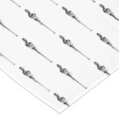 Music Motif Melting Treble Clef Black en White Tafelkleed (Gekanteld)