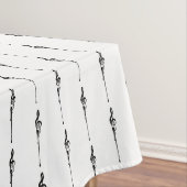Music Motif Melting Treble Clef Black en White Tafelkleed (Voorbeeld)