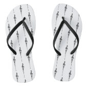 Music Motif Melting Treble Clef Black en White Teenslippers (Voetbed)