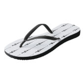 Music Motif Melting Treble Clef Black en White Teenslippers (Schuin)