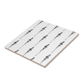 Music Motif Melting Treble Clef Black en White Tegeltje (Zijkant)