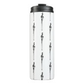 Music Motif Melting Treble Clef Black en White Thermosbeker (Voorkant)